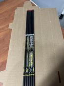 S300 Shafts Beman ICS Speed 300 3-D Carbon Arrows – 6 Pack With Nocks &amp; Inserts, Black