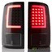 LED C-Light Tail Lights For Dodge Ram 1500 2500 2009-2018 - Black Housing Smoke Lens Tail Lights For Ram 1500 image