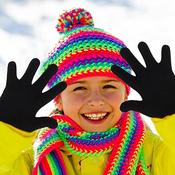 Cozy Striped Magic Gloves For Kids – Soft Stretch Warm Winter Gloves For Boys &amp; Girls Kids Knit Gloves Ages 10-12 image