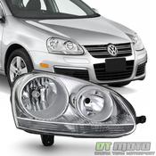 Mk4 Jetta Headlights Chrome Halogen Headlight Assembly Pair L+R For 2006-2009 VW GTI/Rabbit &amp; 2005-2010 Jetta image