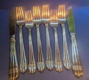 Hammered Silverware Hampton Silversmiths HSV7 Stainless Steel Glossy Silverware Flatware - Used image