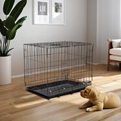 Large Indoor Dog Crate SEGAWE 30/36/42 Inch Dog Cage, Puppy Training Crate With Tray, Foldable Pet Kennel, Black, Steel image