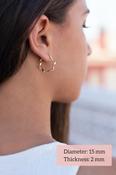 Large 3.5 Inch Gold Tone Hoop Earrings - Twisted Tight Design Fashion HOOPS Leverback Gold Earings image