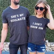 Husband Shirt Brisco Brands 'Soulmate' His Hers Matching Couples T-Shirt - Unisex Crewneck, 100% Cotton image