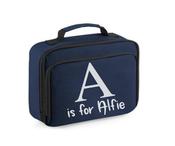 Navy Blue Lunch Box Hit Promos Navy Blue Insulated Lunch Bag – Reusable, Small, With Front Pocket &amp; Handle image