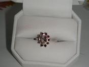 Luckyshine Monalisa Multi-Color Natural Topaz &amp; Gemstone Silver Plated Ring - Sizes 6-10 Pink Topaz Gold Ring image