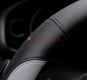 Steering Wheel Covers For Women BDK 2-Tone Gray Microfiber PU Leather Steering Wheel Cover – All Weather