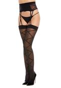 Womens Sheer Lace Thigh High Stockings With Garter Belt – Nylon/Spandex, Solid, New Garter Pantyhose image