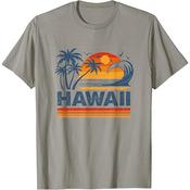 Gulf Of Mexico Beach Palms Summer Vacation Retro Graphic T-Shirt - Unisex Gulf Of Mexico T Shirt Mens image