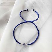 Pulsera De Oro Para Hombre 18K Gold Filled Blue Evil Eye Elephant Bracelet - 7.5 Inches - Murano Glass Charm - B136 image
