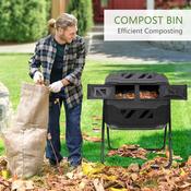 Bin Composter Segawe 43 Gallon Dual Rotating Compost Tumbler – Large Outdoor Garden Bin image