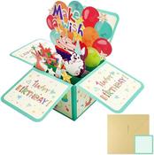 Birthday Cards 3D Pop Up Birthday Card For Mum Wife Sister Daughter – Floral Pink UK Card image