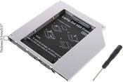 Universal 9.5mm SATA Hard Drive Caddy – 2.5in HDD/SSD, Optical Bay Adapter, Silver External Dvd Drive Caddy image