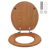 Achim Home Furnishings Hard Wood Standard Round Toilet Seat – Maple Woodgrain Wooden Toilet Seat image