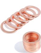 Copper Fasteners Uxcell 10-Pack 16x12x2mm Flat Copper Crush Washers - Sealing Gaskets image
