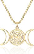 Moon Pendant Gold 20pcs Triple Moon Goddess Pendant Charms - Silver Moon Star Alloy Necklace Pieces For Jewelry Making DIY Gifts image