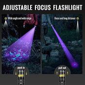 365nm 395nm UV Flashlight Combo – Fluorescent Blacklight Torch For Markers, Curing, Detection Uv Black Light Flashlight image