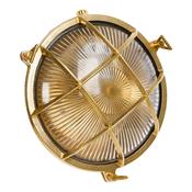 SJMA Solid Brass Bulkhead Light – Gold Round Nautical Wall/Ceiling Fixture (IP44, LED Compatible) Livex Lighting Brass Wall &amp; Ceiling Lights image