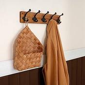Antique Hooks 12 Cast Iron Double Wall Hooks – Rustic Coat Rack, Key Holder, Towel Hanger, Antique Brown image