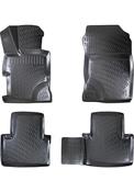 Civic Eg Floor Mats Bamboli LTD 3D TPE Floor Mats For Honda Civic Sedan 2001-2005 | Black All-Weather Liner Set (4 Pieces) image