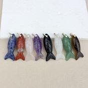 Antique Gold/Silver Plated KOI CARP Metal Collar Choker Necklace – Mermaid Fish Style Genuine Coral Necklace image