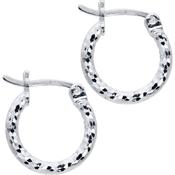 Sparkly Diamond Cut Hoop Earrings – Real 925 Sterling Silver, 1.2mm Thin Gemstone Hoop Earrings image