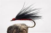 Flies Direct Black &amp; Red Cormorant Fly Fishing Flies – Size 12, Set Of 6, Barbed, By J R Bartley image
