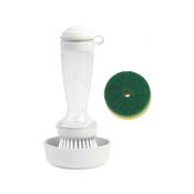 CBC Crown Soap Dispensing Dish Brush Set - 4 Interchangeable Heads, Ergonomic Handle Dish Cleaning Set image