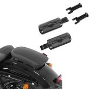 OUMURS Detachable Passenger Pillion Pad For Harley Sportster Custom – 8 Suction Cups, Black Synthetic Leather Harley Seat Cushion image