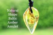 Natural Shape Baltic Amber Amulet