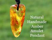 Gift for Nature Lover Amber Amulet Pendant