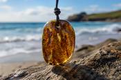 Large Amber Amulet Pendant