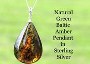 Natural Green Amber Pendant