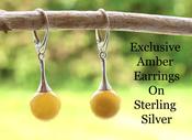 Warm White Amber Earrings