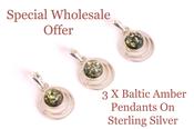 Wholesale Offer 3 Green Circle Pedants