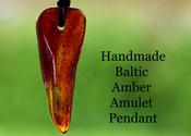 Handmade Baltic Amber Amulet Pendant image