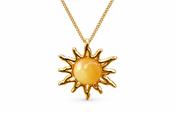 Gold Sun Pendant – 925 Gold-Plated Silver with Baltic Amber Gemstone