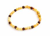 White and lemon Baltic Amber and Tigers Eye Adult Anklet
