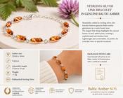Sterling Silver Link Bracelet and Quality Honey Baltic Amber Gemstone Jewellery