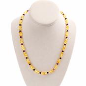 Amethyst and Baltic Amber Adult Necklace