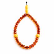 Baltic Amber Mala Prayer Beads – Butterscotch &amp; Cognac – Buddhist Meditation Strand