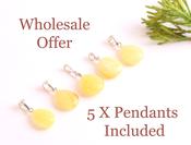 Wholesale  Offer 5 White Amber Pendants
