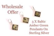 Wholesale Offer 3 Baltic Amber Pendants