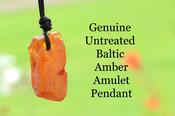 Genuine Untreated Baltic Amber Amulet Pendant