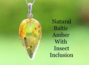 Silver Pendant with Insect
