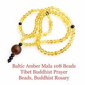 Baltic Amber Mala – 108 Baroque Beads – Buddhist Prayer Beads Buddhist Meditation Strand