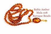 Baltic Amber Mala – 108 Baroque Beads – Buddhist Prayer Beads