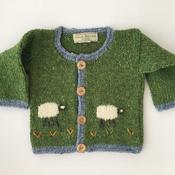 Julie Dillon Knitwear - Green Sheep Merino Wool cardigan