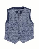 Vivaki Navy Swirl Waistcoat, Tie, Pocket square Set