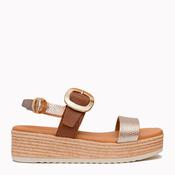 Oh! My Sandals 6024 Taupe/Gold Espadrille image